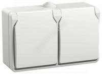 Розетка 2-м ОП Форс РСб22-3-ФБ 16А IP54 с заземл. защ. шторки бел. IEK ERS22-K01-16-54-DC - smartlife-ural.ru – Екатеринбург