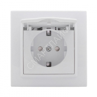 Розетка 1-м СП Минск 16А IP20 с заземл. защ. шторки с крышкой бел. Basic EKF ERR16-029-100 - smartlife-ural.ru – Екатеринбург