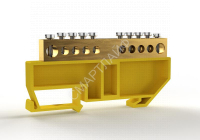 Шина PE "земля" на DIN-изоляторе 8х12мм 10 отвер. латунь TOKOV ELECTRIC TKE-BCB-812-10-DIN/PE - smartlife-ural.ru – Екатеринбург