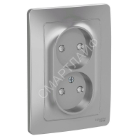 Розетка 2-м СП Blanca 16А IP20 250В без заземл. защ. шторки алюм. SE BLNRS000123 - smartlife-ural.ru – Екатеринбург