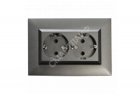 Розетка 2-я Karea RIZZ STAR с заземл. дым. металлик Makel 88050082 - smartlife-ural.ru – Екатеринбург