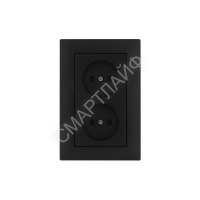 Розетка 2-я Karea RIZZ STAR без заземл. чер. Makel 88054017 - smartlife-ural.ru – Екатеринбург