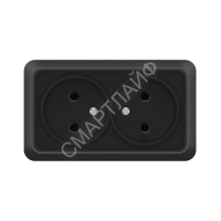 Розетка 2-м ОП Олимп 16А IP20 без заземл. черн. Universal 2215 - smartlife-ural.ru – Екатеринбург