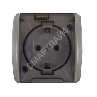 Розетка 1-м ОП Клио 16А IP54 с заземл. с прозр. крышкой сер. UNIVersal К2229-Gr - smartlife-ural.ru – Екатеринбург