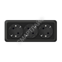 Розетка 3-м ОП Олимп 16А IP20 с заземл. черн. Universal 2218 - smartlife-ural.ru – Екатеринбург