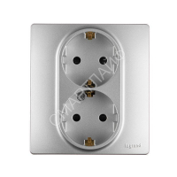 Розетка 2-м СП Etika 16А IP31 250В 2х2P+E с заземл. защ. шторки немецк. стандарт безвинт. клеммы алюм. Leg 672433 - smartlife-ural.ru – Екатеринбург