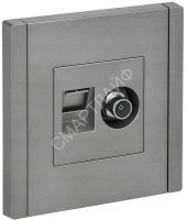 Розетка 2-м TV+RJ45 кат.5E FORTE&PIANO FP536 сталь IEK FP-AK20-1-K46 - smartlife-ural.ru – Екатеринбург