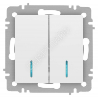 Выключатель 2-кл. СП Accent 6-105-01М 10А IP20 250В с подсветкой AL/CU бел. матов. Intro Б0063507 - smartlife-ural.ru – Екатеринбург