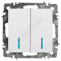 Выключатель 2-кл. СП Accent 6-105-01 10А IP20 250В с подсветкой AL/CU бел. Intro Б0063505 - smartlife-ural.ru – Екатеринбург