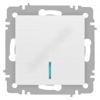 Выключатель 1-кл. СП Accent 6-102-01М 10А IP20 250В с подсветкой AL/CU бел. матов. Intro Б0063466 - smartlife-ural.ru – Екатеринбург