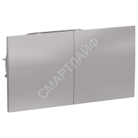 Розетка 2-м СП AtlasDesign 16А IP20 с заземл. защ. шторки со сдвижн. крышкой в сборе алюм. SE ATN000328 - smartlife-ural.ru – Екатеринбург