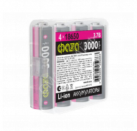 Аккумулятор 18650 3.7В Li-Ion 3000мА.ч без платы защиты PB-4 (уп.4шт) ФАZА 5059863 - smartlife-ural.ru – Екатеринбург