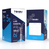 Кабель витая пара U/UTP 4х2х24AWG(0.48мм) кат.5E PVC Fluke tested (м) TOKOV ELECTRIC TKE-C06-U/UTP-42-5E-305 - smartlife-ural.ru – Екатеринбург