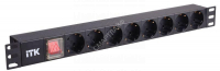 Блок розеток 8-м PDU 1U вх. C14 немецк. стандарт с LED-выкл. без шнура алюм. профиль ITK PH12-8D3 - smartlife-ural.ru – Екатеринбург
