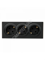 Розетка 3-м ОП LETO с заземл. закрытый корпус ПБТ черн. бархат LEZARD 752-4200-127BUP - smartlife-ural.ru – Екатеринбург