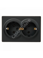 Розетка 2-м ОП LETO с заземл. закрытый корпус ПБТ черн. бархат LEZARD 752-4200-127B - smartlife-ural.ru – Екатеринбург