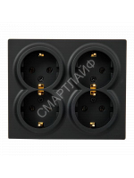 Розетка 4-м ОП LETO с заземл. закрытый корпус ПБТ черн. бархат LEZARD 752-4200-127BDP - smartlife-ural.ru – Екатеринбург