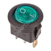 Выключатель клавишный круглый 250В 6А (3с) ON-OFF зел. с подсветкой (RWB-214 SC-214 MIRS-101-8) Rexant 36-2573 - smartlife-ural.ru – Екатеринбург