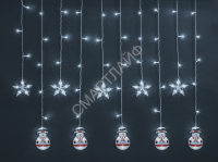 Гирлянда светодиодная "Бахрома" "Звезды и снеговики" 95 025 NGF-D037-02 3х0.6м CW IP20 Navigator 95025 - smartlife-ural.ru – Екатеринбург