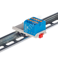 Блок распределительный с вертикал. адаптером на рейки шир. 15/35мм зажим push-in 10 точек подключения 2.5кв.мм син. DKC DTP1-010-04SPUB-V - smartlife-ural.ru – Екатеринбург