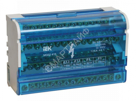 Шина на DIN-рейку в корпусе (кросс-модуль) ШНК 4х15 3L+PEN IEK YND10-4-15-125 - smartlife-ural.ru – Екатеринбург
