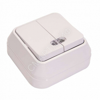 Выключатель 2-кл. ОП 10А IP20 с подсветкой бел. Makel 45123 - smartlife-ural.ru – Екатеринбург