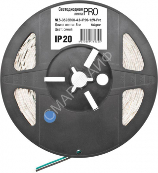 Лента светодиодная 71 435 NLS-3528B60-4.8-IP20-12В-Pro R5 4.8Вт/м (уп.5м) Navigator 71435 - smartlife-ural.ru – Екатеринбург