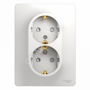 Розетка 2-м СП Glossa 16А IP20 с заземл. защ. шторки в сборе бел. SE GSL000126 - smartlife-ural.ru – Екатеринбург