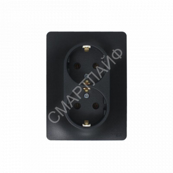 Розетка 2-м Glossa 16А с заземл. в сборе антрацит SE GSL000724 - smartlife-ural.ru – Екатеринбург