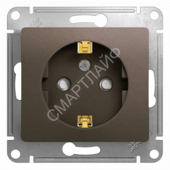 Розетка 1-м СП 1мод. Glossa 16А IP20 с заземл. защ. шторки механизм шоколад SE GSL000845 - smartlife-ural.ru – Екатеринбург