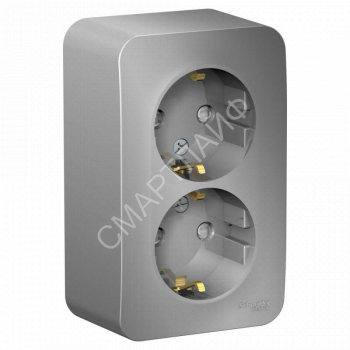 Розетка 2-м ОП Blanca 16А IP20 250В с заземл. защ. шторки с изолир. пластиной алюм. SE BLNRA011213 - smartlife-ural.ru – Екатеринбург