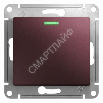 Выключатель 1-кл. СП Glossa 10А IP20 (сх. 1а) 10AX с подсветкой механизм баклажан. SE GSL001113 - smartlife-ural.ru – Екатеринбург