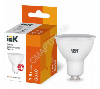 Лампа светодиодная ECO PAR16 софит 7Вт 230В 3000К GU10 IEK LLE-PAR16-7-230-30-GU10 - smartlife-ural.ru – Екатеринбург