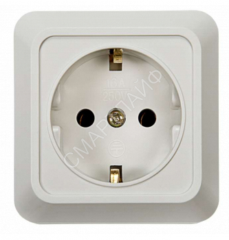 Розетка 1-м BOLLETO с заземл. накл. 7028 бел. ASD / IN HOME 4680005959792 - smartlife-ural.ru – Екатеринбург