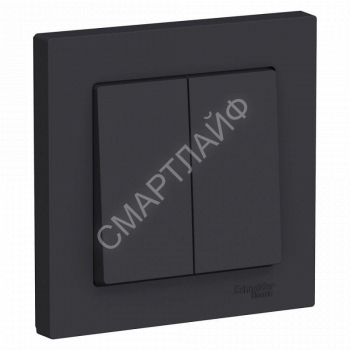 Выключатель 2-кл. СП AtlasDesign 10А IP20 (сх. 5) 10AX в сборе карбон SE ATN001052 - smartlife-ural.ru – Екатеринбург