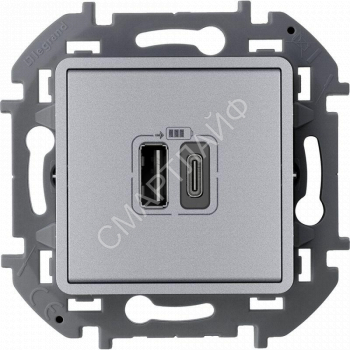 Устройство зарядное Inspiria с 2-мя USB разьемами A и C 240В / 5В 3000мА алюм. Leg 673762 - smartlife-ural.ru – Екатеринбург