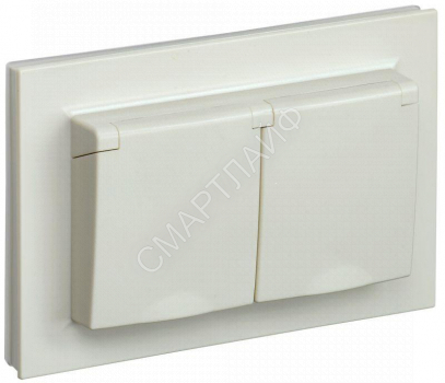 Розетка 2-м СП BRITE РСбш12-3-44-БрКр 16А в сборе IP44 с крышкой беж. IEK BR-R26-16-44-K10-F - smartlife-ural.ru – Екатеринбург