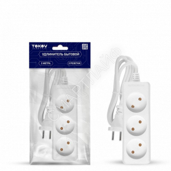 Удлинитель 3х3м без заземл. 10А 2х0.75 TOKOV ELECTRIC TKE-C01-BU3-3-075 - smartlife-ural.ru – Екатеринбург