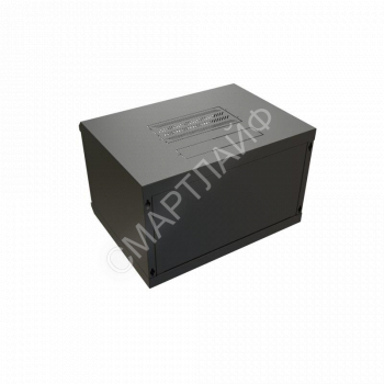 Шкаф настенный 19дюйм WR-TW-0966-GP-RAL9004 (19дюйм) 9U 500х600х600мм RAL 9004 стеклянная дверь черн. (разобранный) WRline 520243 - smartlife-ural.ru – Екатеринбург