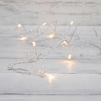 Гирлянда светодиодная "Жемчужинки" 1.5м 10LED тепл. бел. 0.1Вт IP20 провод ПВХ прозр. элементы питания 2хAA (не в компл.) Neon-Night 303-097 - smartlife-ural.ru – Екатеринбург