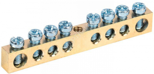 Шина PEN "земля-ноль" 6х9мм 8/1 (8групп/крепеж по центру) IEK YNN10-08-100 - smartlife-ural.ru – Екатеринбург