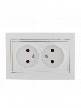Розетка 2-м СП Mira 16А IP20 без заземл. с бел. вставкой керамика бел. LEZARD 701-0202-128 - smartlife-ural.ru – Екатеринбург