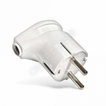 Вилка электрическая угловая 16А 250В с заземл. бел. (еврослот) UNIVersal А105 - smartlife-ural.ru – Екатеринбург