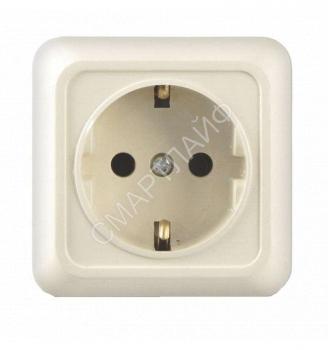 Розетка 1-м ОП Олимп 16А IP20 с заземл. сл. кость UNIVersal Б-О0028 - smartlife-ural.ru – Екатеринбург