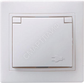 Розетка 1-м СП Кварта РСбш10-3-КБ 16А IP20 с заземл. защ. шторки с крышкой бел. IEK ERK12-K01-16-DM - smartlife-ural.ru – Екатеринбург