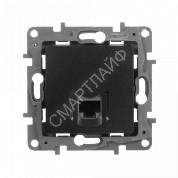 Розетка компьютерная 1-м СП Etika RJ45 кат.5E UTP механизм антрацит IEK 672641 - smartlife-ural.ru – Екатеринбург