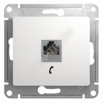 Розетка телефонная 1-м СП Glossa RJ11 механизм бел. SE GSL000181T - smartlife-ural.ru – Екатеринбург