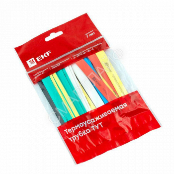 Набор трубок термоусадочных ТУТ нг тонкостен. 8/4 (7 цветов по 3шт 100мм) EKF tut-n-8 - smartlife-ural.ru – Екатеринбург