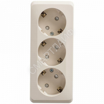 Розетка 3-м ОП Этюд 16А IP20 250В с заземл. защ. шторки крем. SE PA16-012K - smartlife-ural.ru – Екатеринбург