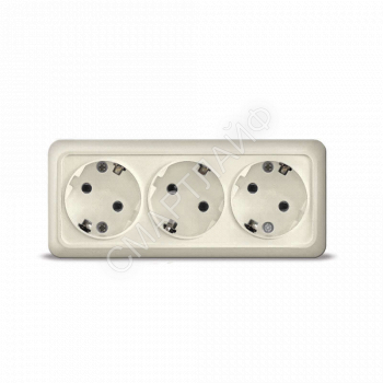 Розетка 3-м ОП Олимп с заземл. сл. кость UNIVersal 1167 - smartlife-ural.ru – Екатеринбург